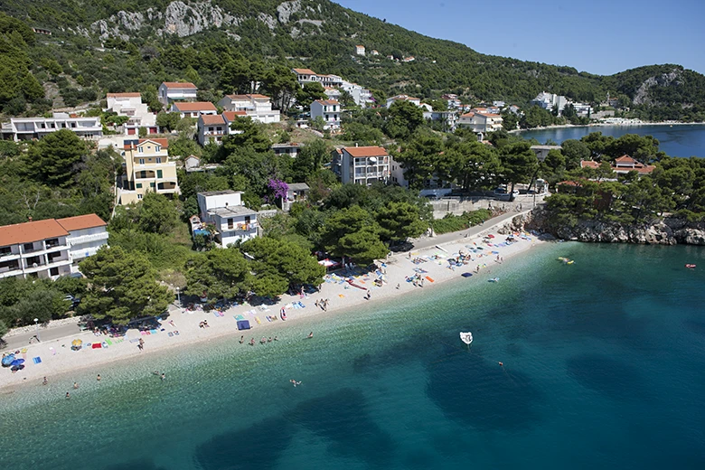 Živogošće Porat, beach aerial view