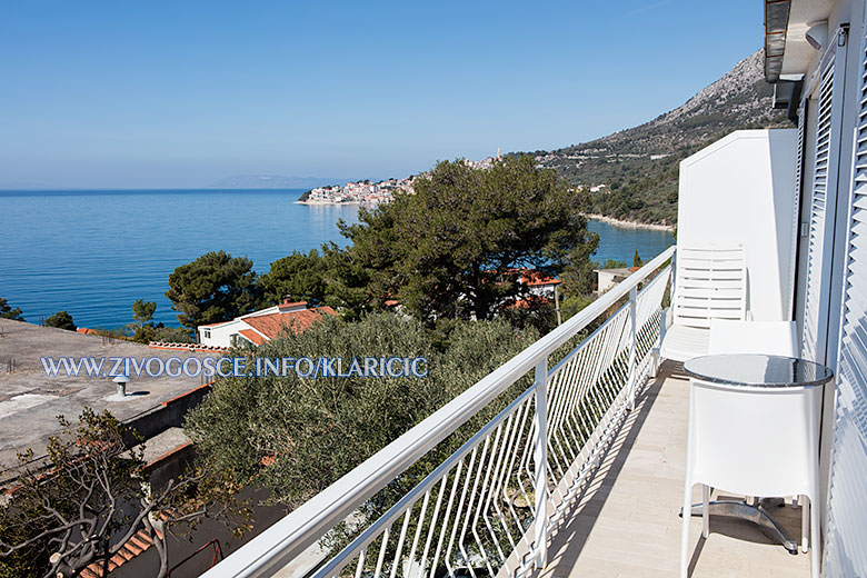 apartments KlariÄŤiÄ‡, Ĺ˝ivogošÄ‡e - balcony with sea view